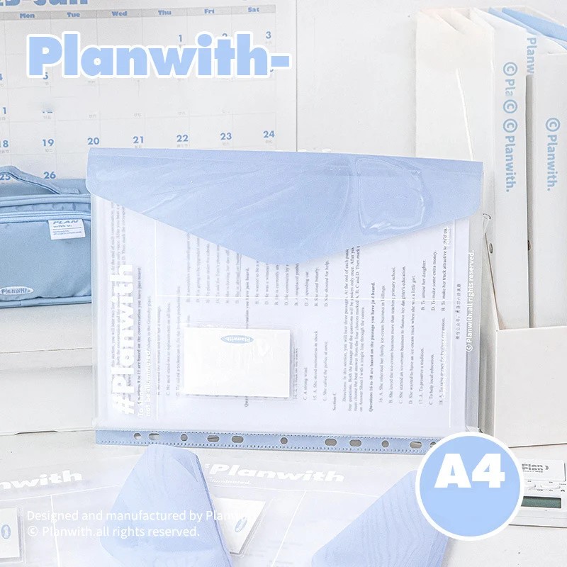 3pcs/set 2Style Waterproof Loose-leaf Document Bag Planwith PP Document Student Exam A4 Storage Bag 