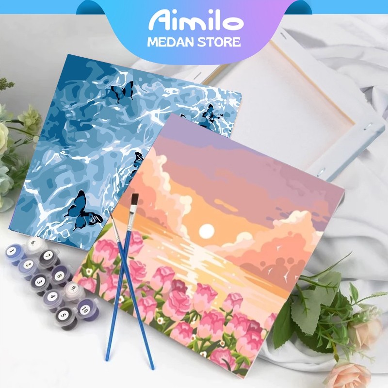 

Aimilo - Paint By Number Kit 20x20cm Diy Painting Kit Kanvas Painting With Kanvas