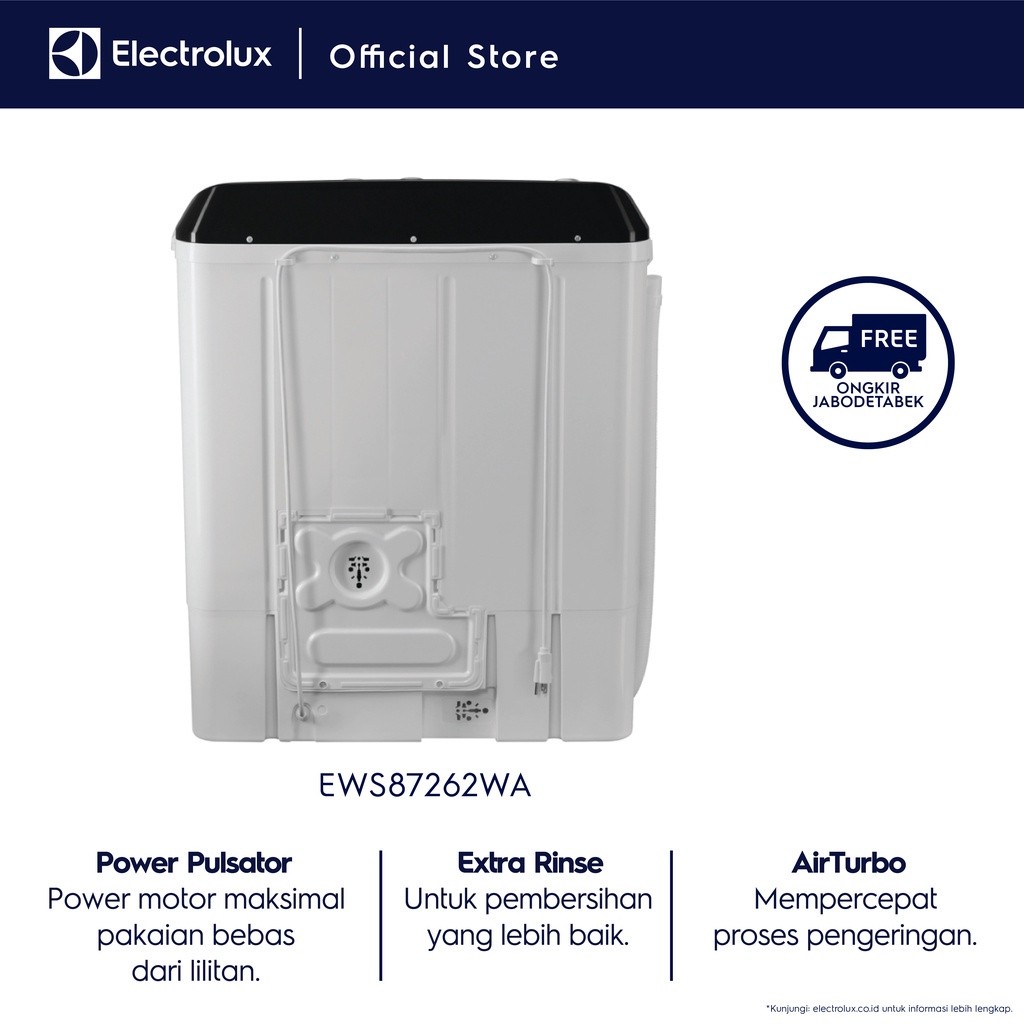 Electrolux Mesin Cuci 2 Tabung EWS87262WA / EWS 87262 WA