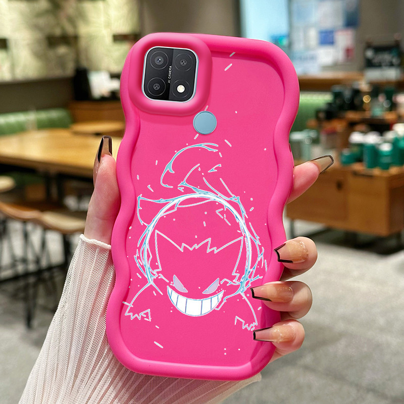 Casing Untuk OPPO A15 A15s A35 4G Case Softcase Kesing Bola jahat pink ponsel Cesing terbuat dari ka