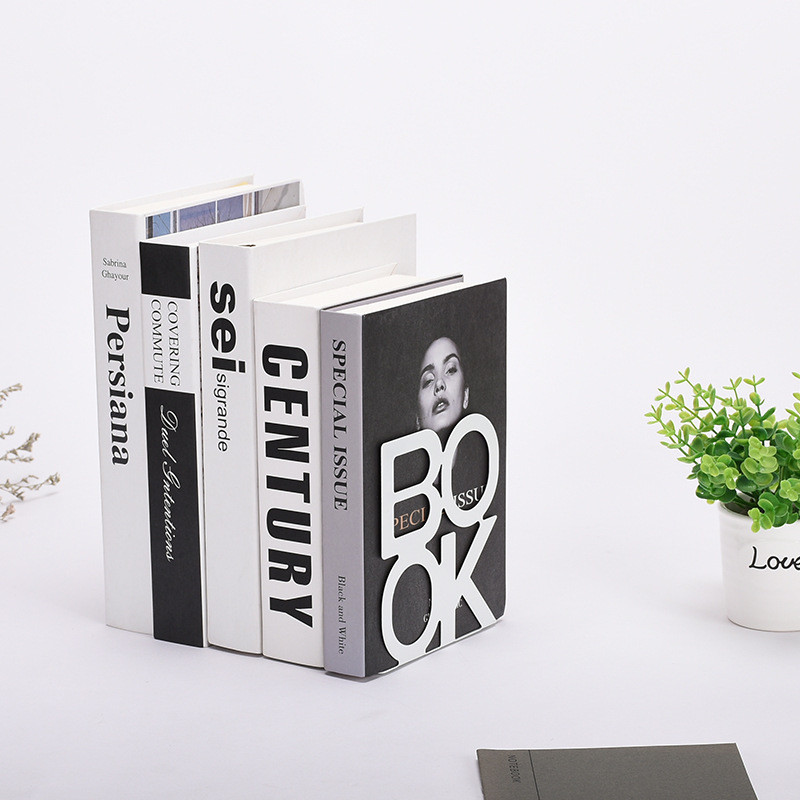 

1Pc Iron Bookends Book Stand Support For Home Office And Library Non Slip Rack Shelf Holder School