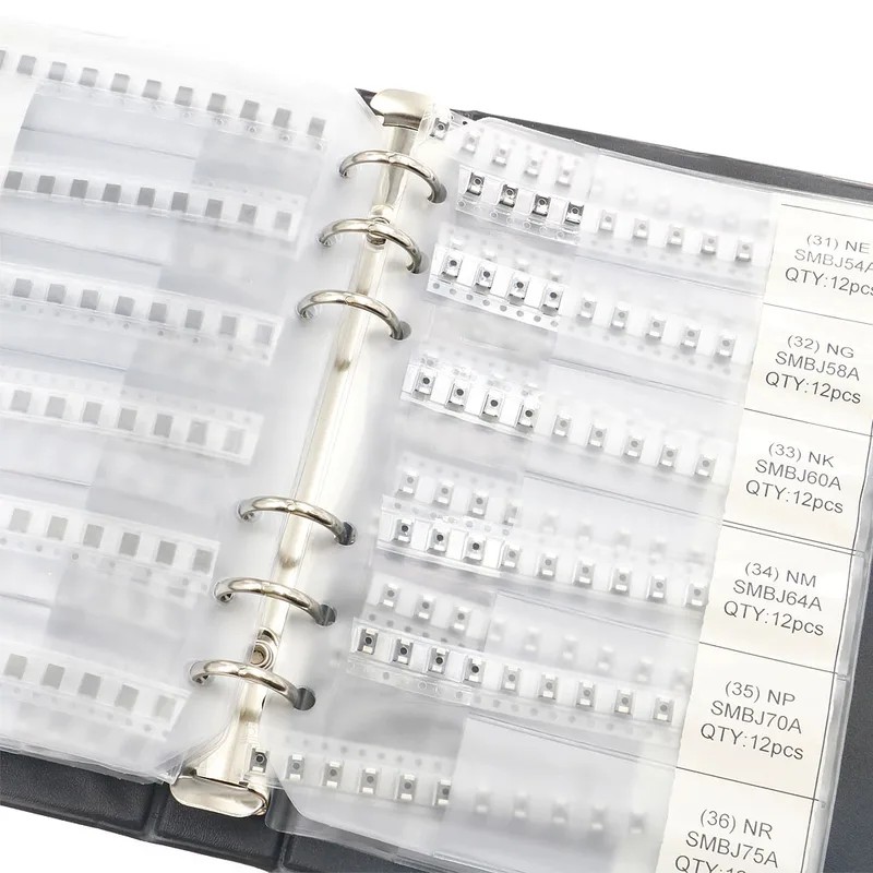 

564Pcs 47Value One/Two Way Tvs Diode Assorted Kit Smbj5.0A - Smbj188A Book Assorted Kit