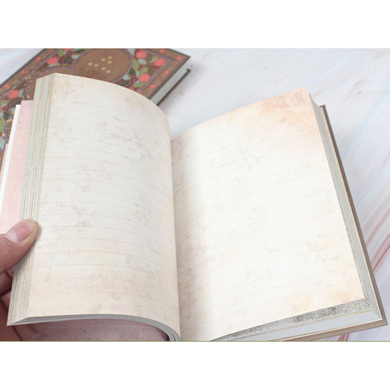 

Retro Notebook Full Color Inner Page Illustration A5 Student Hardcover Notepad Plant Pattern Cover