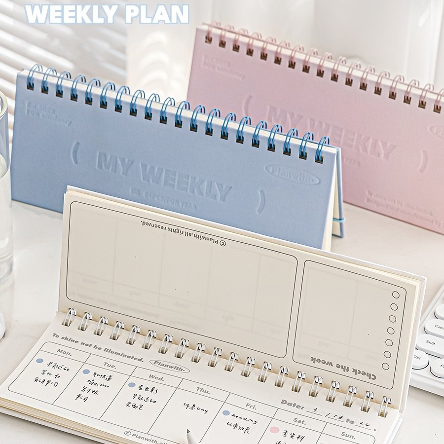 

One Year Weekly Plan Book Bungle Cord Hard Cover 54 Weeks Table Checklist Diary Memo To Do List