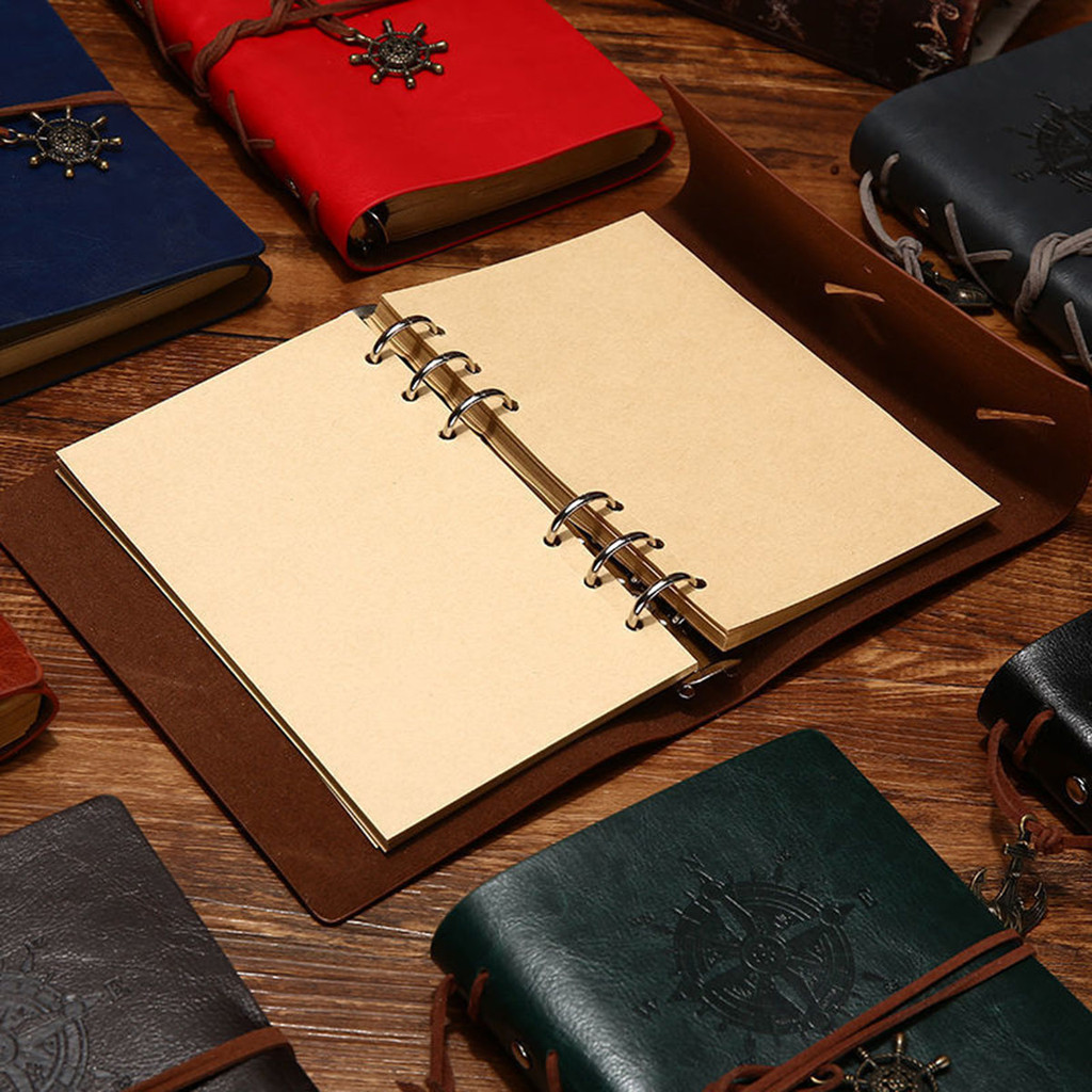 

Retro Notebook Traveler Diary Leather Soft Cover Small Size 13X9Cm Replaceable Kraft Paper Inner