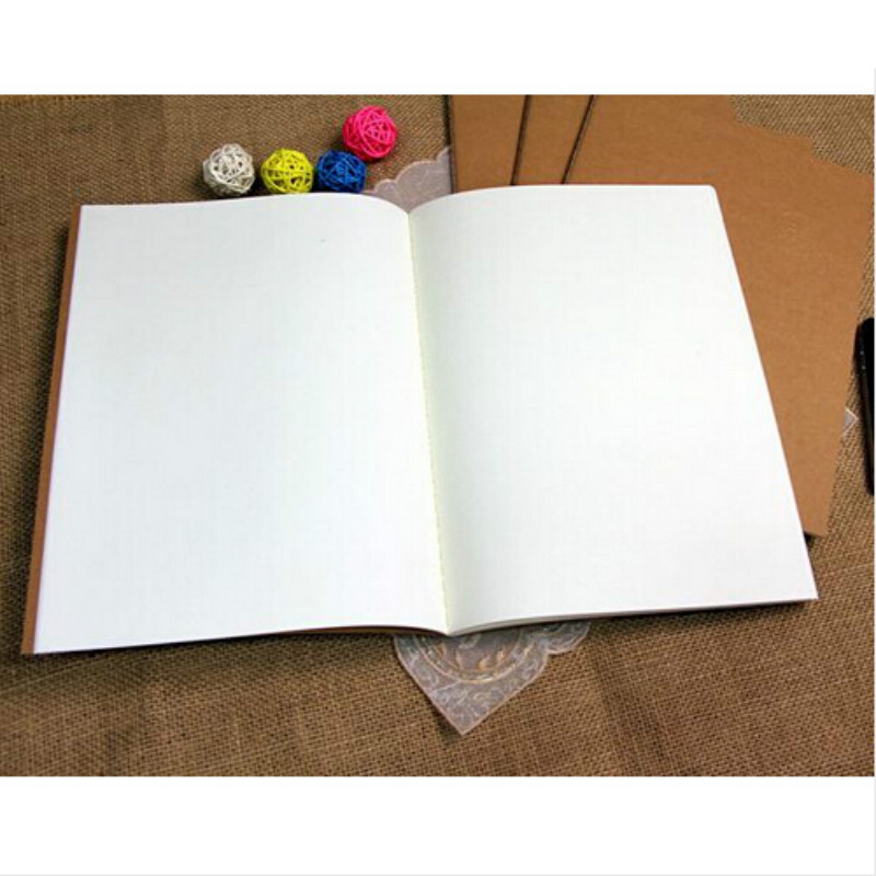 

B7 Cowhide Paper Notebooks Blank Notepad Vintage Soft Copybook Daily Memos Kraft Cover Journal