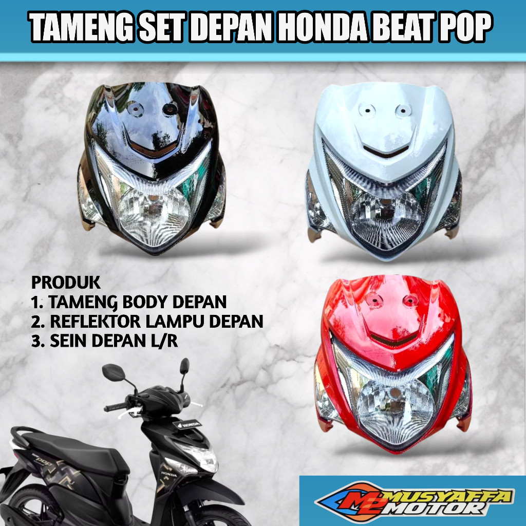 Tameng Set Tameng Depan Reflektor Depan Sein Depan Kanan Kiri Honda Beat POP