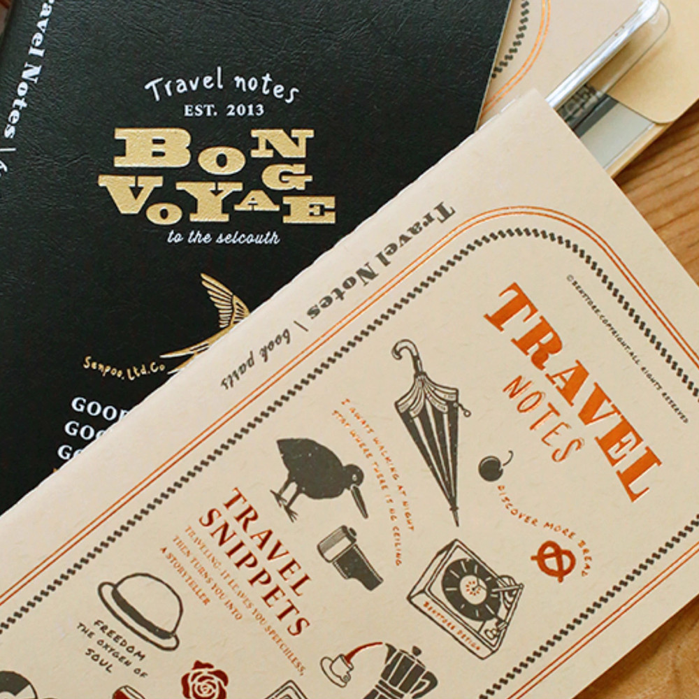 

Fromthenon Lambskin Leather Traveler'S Notebook Transparent Cover Diy Kit Travel Journal Planner Set