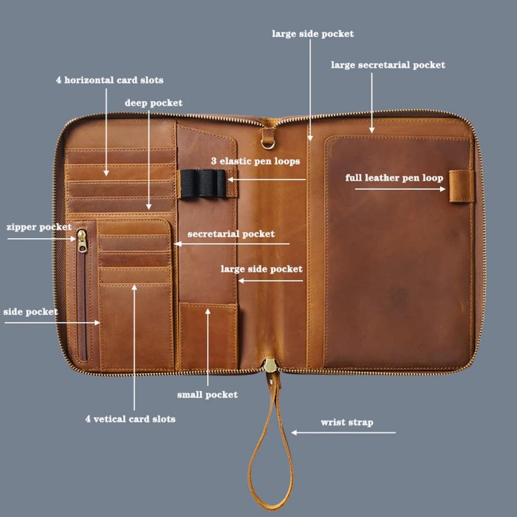 

Handmade A5 Zip Cover For Hobonichi/ Leuchtturm 1917/ Stalogy/ Midori Notebooks Journal, Zipper