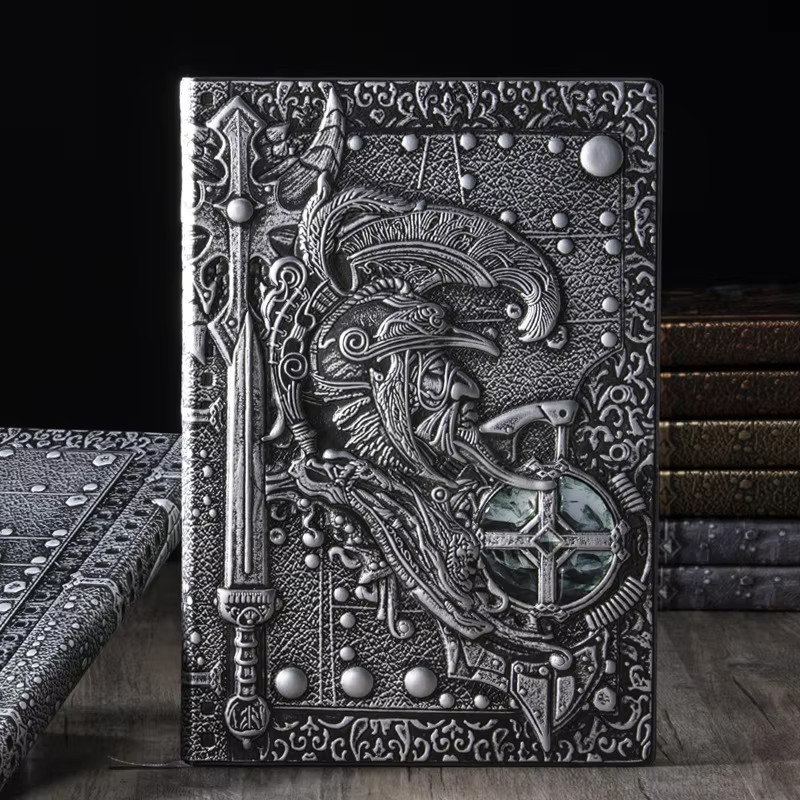 

1Pcs Creative Retro 3D Warriors Relief A5 Notebook Journal Embossed Writing Notebook Handmade