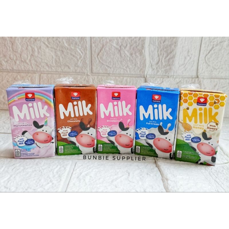 

Susu UHT Diamond 125ml Coklat - Stroberi - Full Cream (karton)