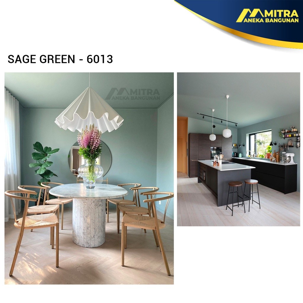 Bararoomkey_ Cat Tembok Jotun Interior Eksterior Sage Green 6013 / Hijau Kebiruan