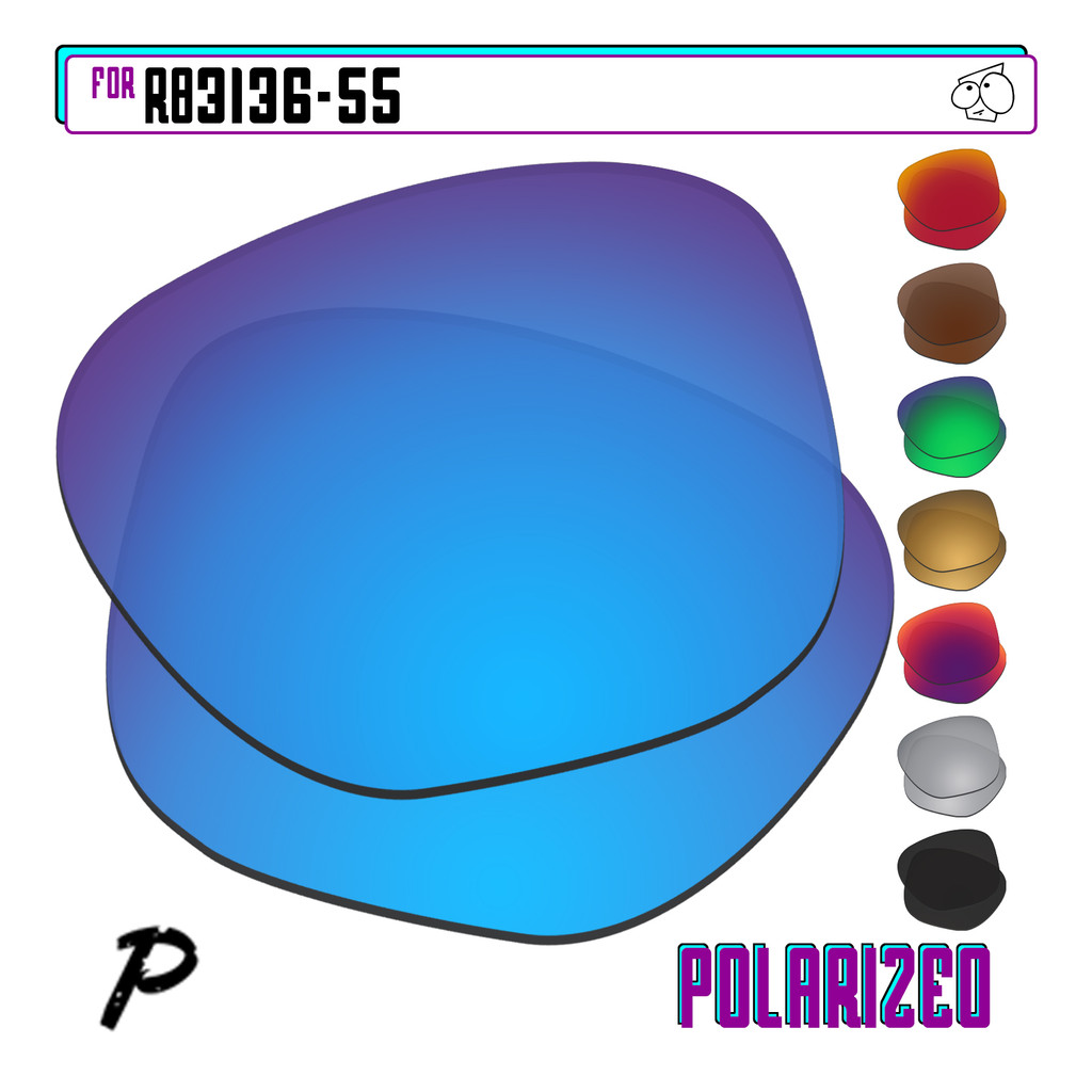 Ezreplace Polarized Replacement Lenses Compatible With Ray-Ban Rb3136 55Mm Rb3136-55 Sunglasses -