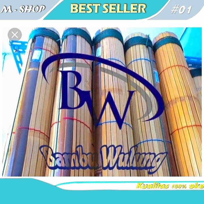 tirai bambu ati size L-1m x T-3m krey bambu