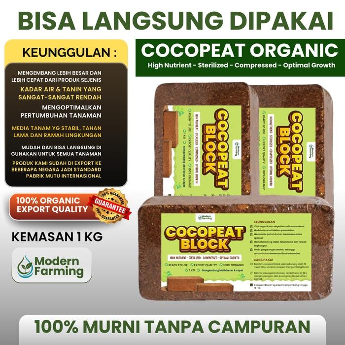 1KG COCOPEAT MEDIA TANAM COCOPEAT BLOCK BLOK KARUNG KOKOPIT MEDIA TANAM HIDROPONIK