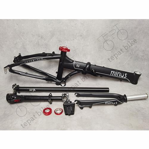 Frame sepeda lipat Minus Alloy 20 disc - Hitam
