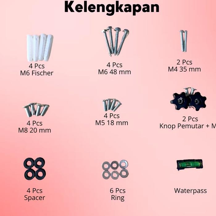 Diskon Bracket Tv Lcd Led Tv 29 32 43 49 50 55 65 Inch Tilt Super Premium