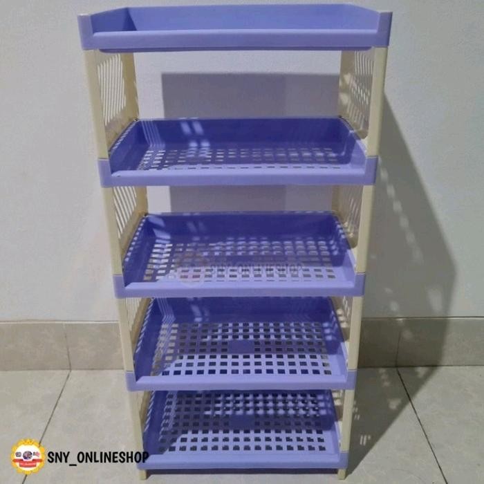 New` Rak 5 Susun / Rak Serbaguna / Rak Susun Plastik Durio Lemony Plast