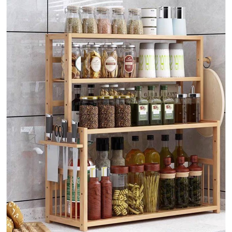 New` LH Rak Bumbu Dapur Rak Organizer Dapur Rak Penyimpanan Dapur Rak Dapur Rak Bumbu Rak Dapur Rak