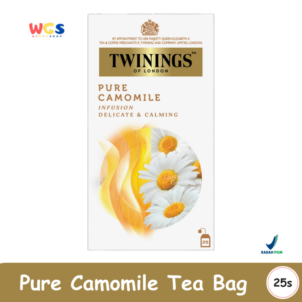 

READYY! TWININGS Pure Camomile Tea Bag 25s (25g) Teh Chamomile Murni, Menenangkan dan Aromatik