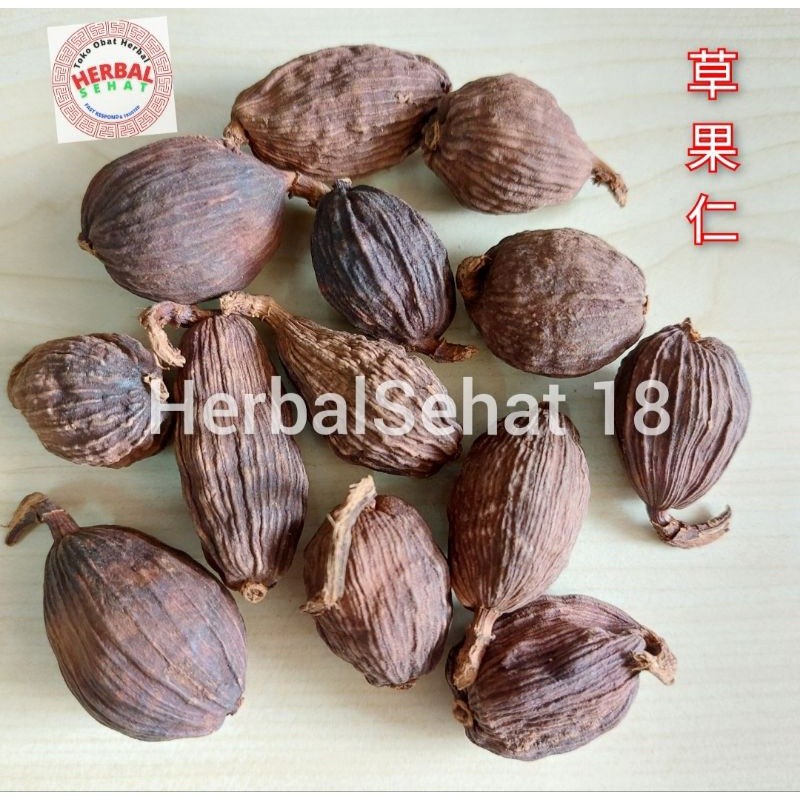

Cao Guo Ren 100 Gram Black Cardamom Kapulaga Hitam Tsaoko Amomum Fruit - CHO KO JIN [PREMIUM]