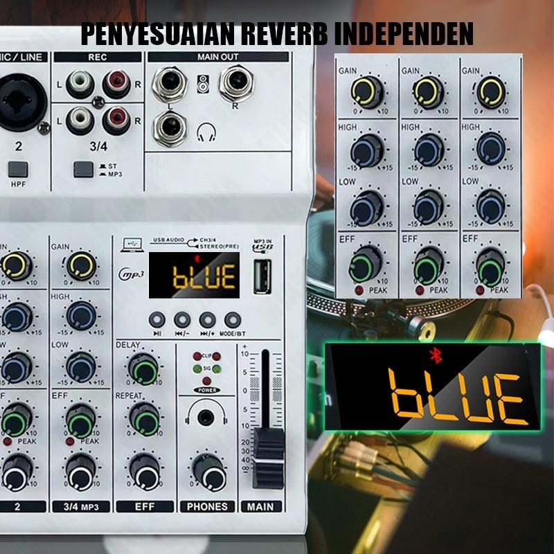 RB2233 Mixer 4 chanel /mixer audio/mixer 4 chanel termurah /mixer mini/ Amplifier Bluetooth Mini