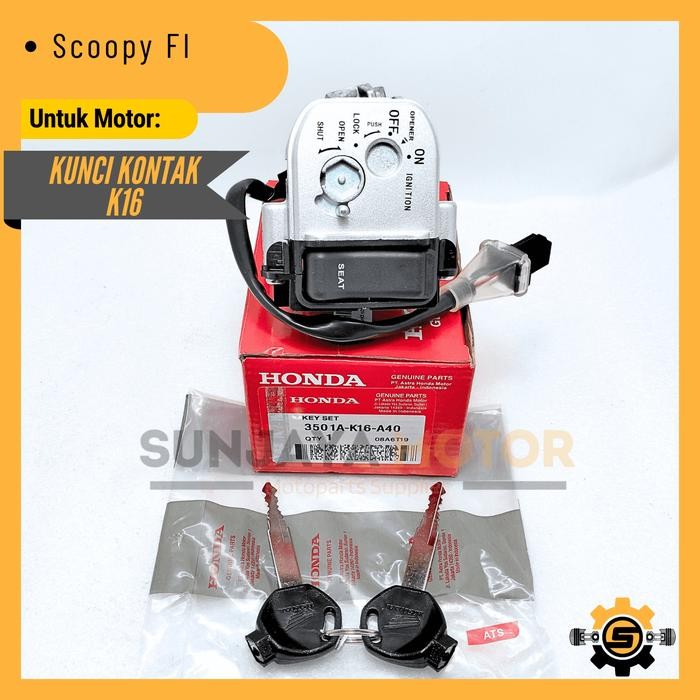 PREMIUM Kunci Kontak Set K16 Keyset Original Honda Scoopy FI Kunci Motor 1 Set Key Set Konci Motor