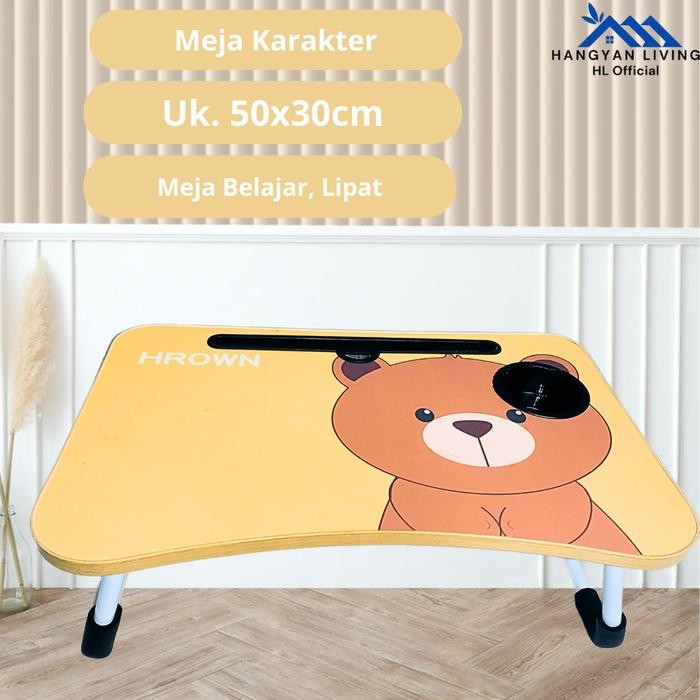 PREMIUM Meja Belajar Lipat Anak Meja Minimalis Aesthetic Meja Laptop Lipat Portable Meja Kecil Kayu