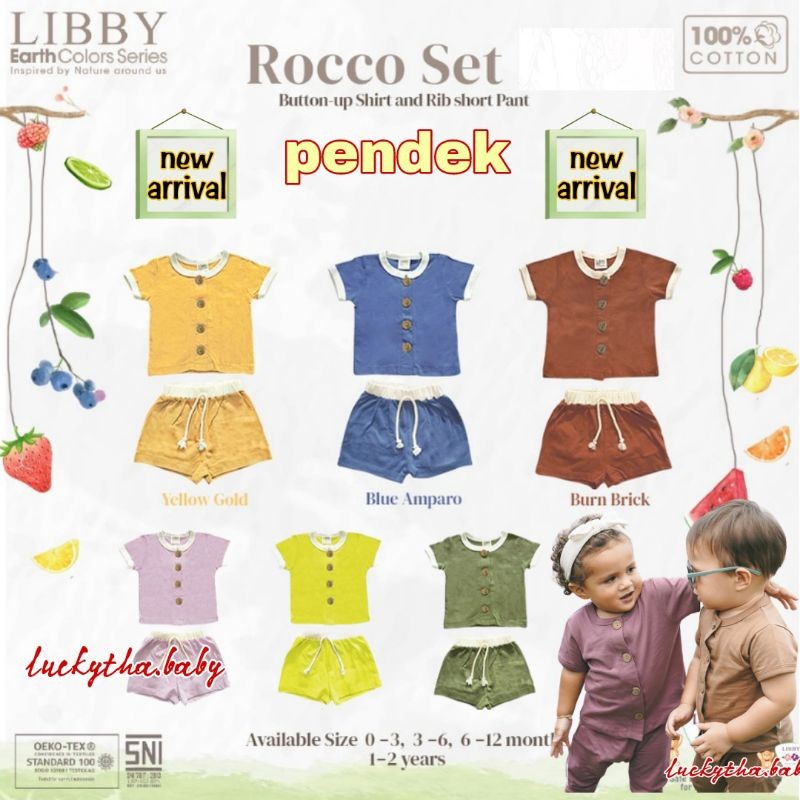 Promo Libby Rocco Set Pendek Motif Dan Polos Terbaru, Setelan Libby Rocco Pendek Earth Colors Libby