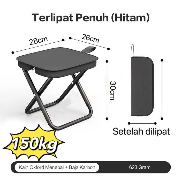 PREMIUM Kursi Lipat Travel Portable Kecil Kursi Lipat Outdoor Penuh Upgrade Kursi Lipat Mini Bangku