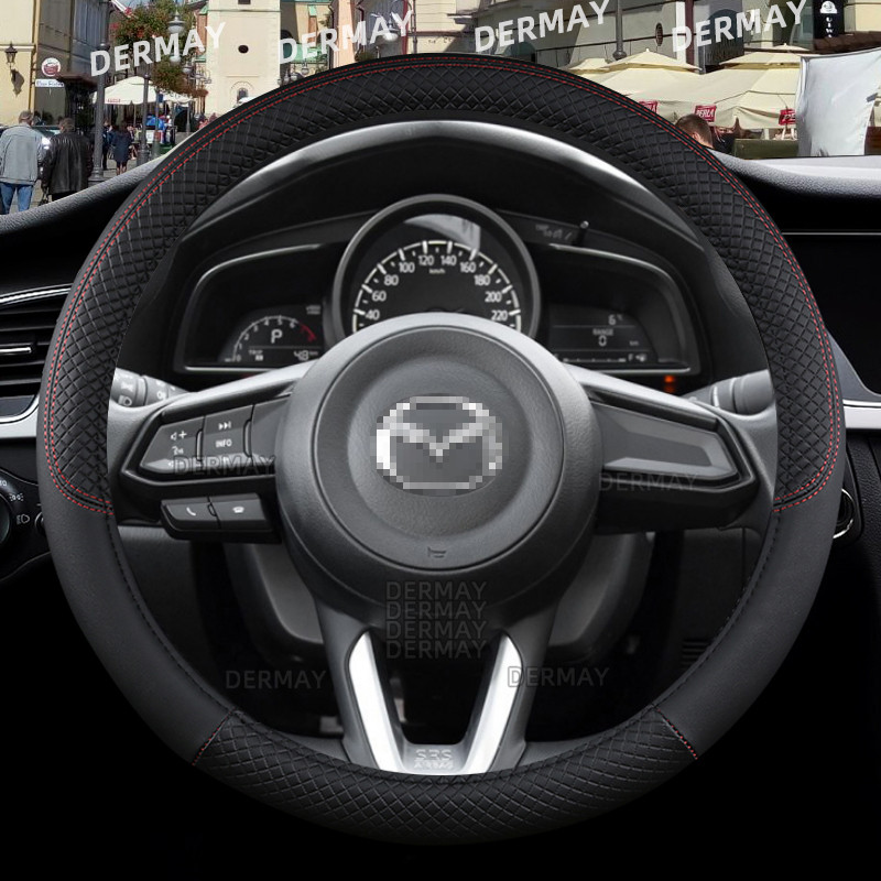 Untuk Mazda 3 BK BL BM BN BP Mazda 6 CX3 CX5 CX7 CX30 Axela Atenza Penutup Roda Kemudi Mobil Kulit P