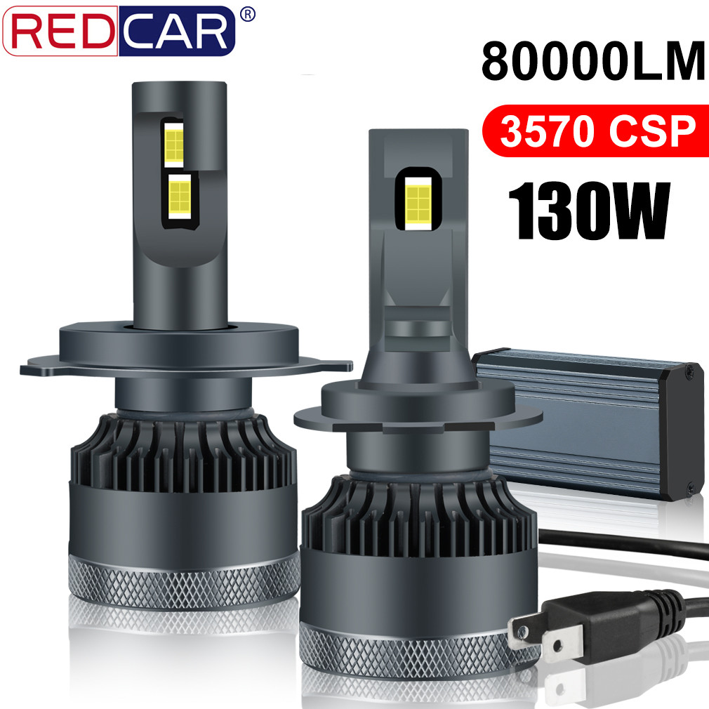 2 Buah 130W 80000LM Peningkatan H7 H4 LED Canbus H1 H8 H11 9005 HB3 9006 HB4 Lampu Depan Mobil Canbu