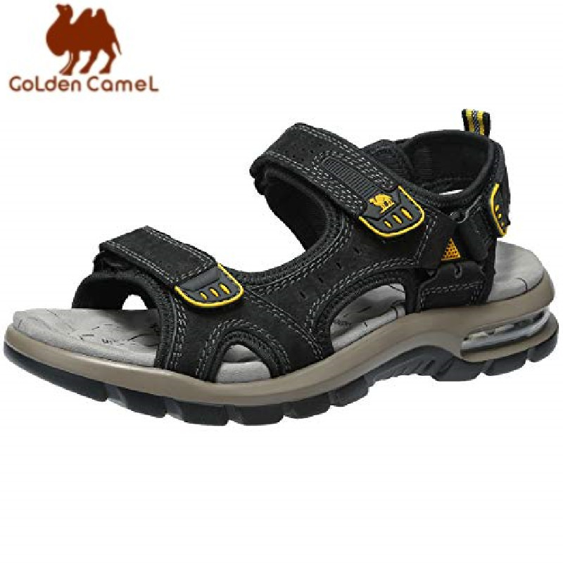 Sandal Kulit Pria GOLDEN CAMEL untuk Hiking Walking Beach Tapak Atletik Air Luar Ruangan dengan Bant