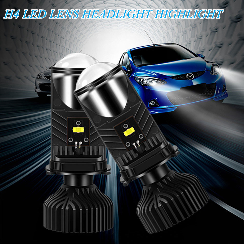 H4 Bohlam Lampu Depan LED Lensa Canbus Lensa Proyektor Mini 90W Lampu Mobil Otomatis Lampu Kabut 900