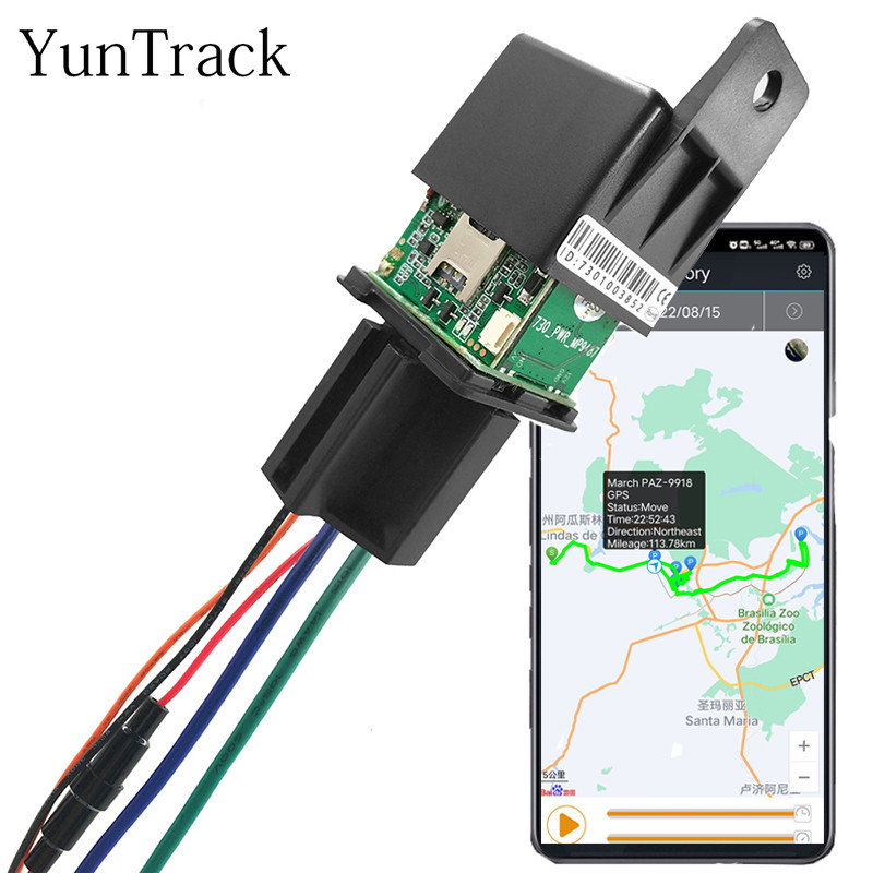 Relay Mobil Sepeda Motor Pelacak GPS Perangkat Sembunyikan Minyak Potong Ditarik ACC Status Alarm Pe