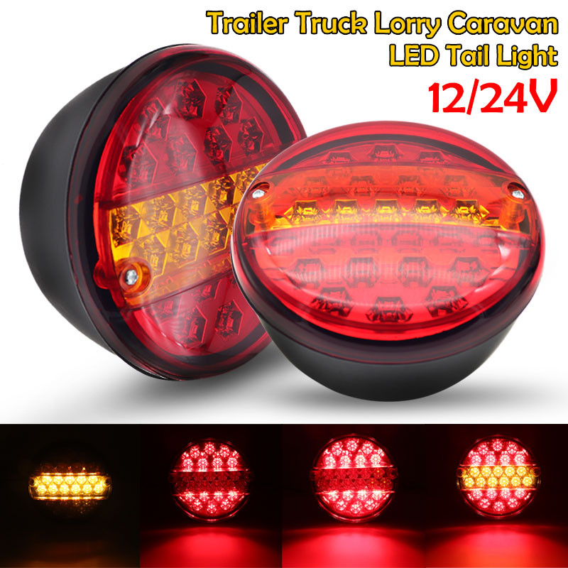 1x/2x 20 LED 12V 24V Lampu Trailer Ekor Mobil Universal Lampu Belakang Karavan Truk Lampu Sinyal Bel