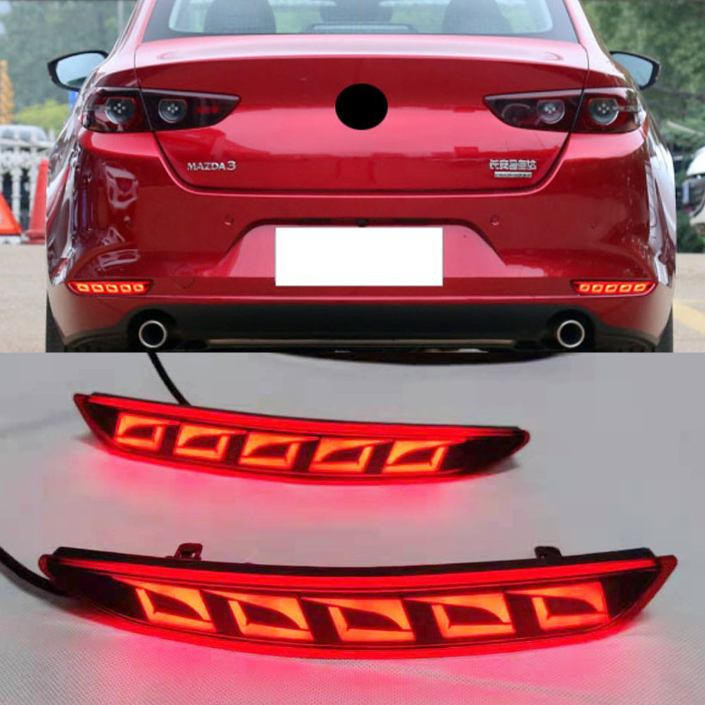 2 Buah Reflektor Belakang untuk Mazda 3 Mazda3 Axela 2019 2020 2021 Lampu Rem Bumper Belakang LED Mo