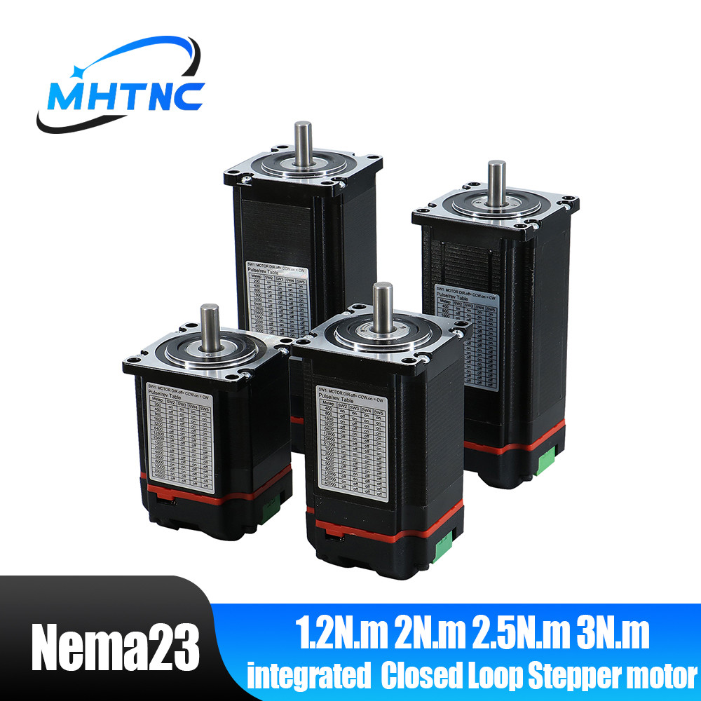 Nema23 Motor Stepper Loop Tertutup 1,2Nm 2Nm 2,5Nm 3Nm Poros Sistem Penggerak Servo Hibrid Terintegr