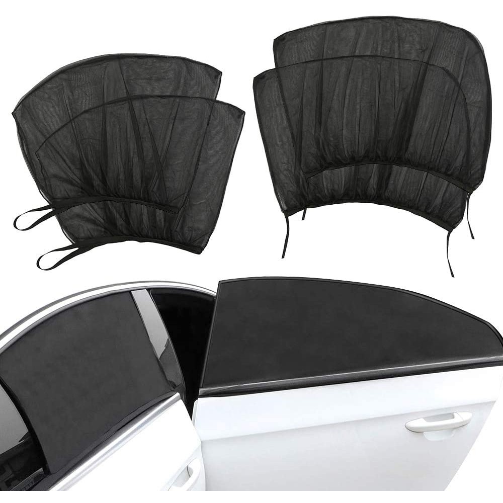 2 Buah Penutup Pintu Layar Jendela Mobil Depan/Belakang Jendela Samping UV Penutup Sinar Matahari Ja