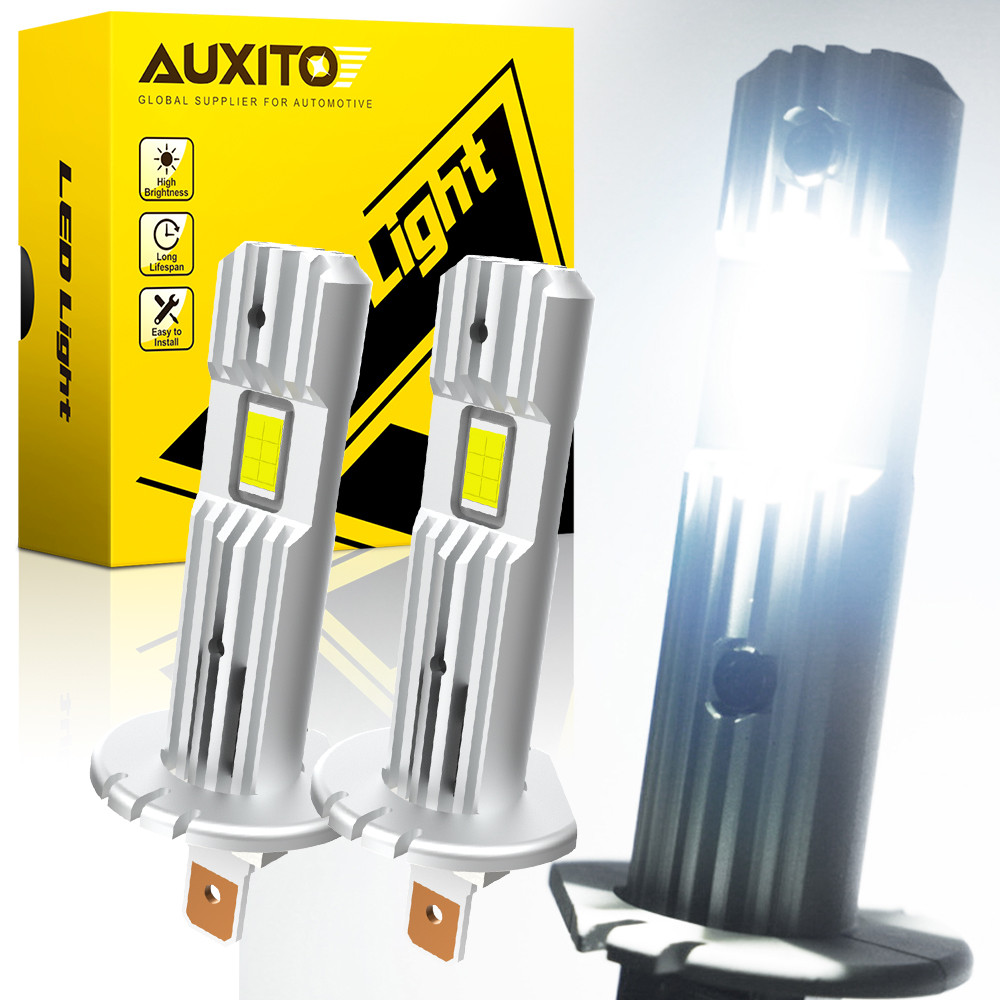 AUXITO 2 Buah Bebas Kesalahan H1 LED Canbus Bohlam Lampu Depan Lampu Kabut Tanpa Kipas untuk Volkswa