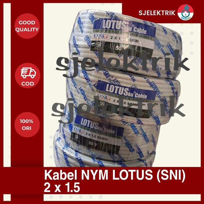 Kabel Listrik Nym 2X1.5 / Lotus Cable Nym 2X1.5 50Y
