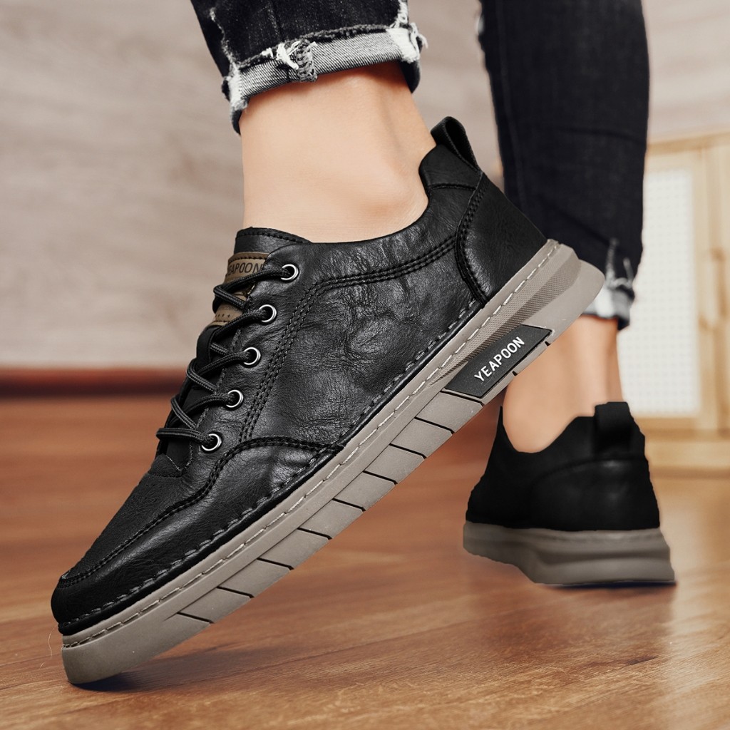 TERMURAH Leedoo Sepatu Sneakers Pria Casual Sepatu Kulit Fashion Kekinian Sepatu Kerja Formal