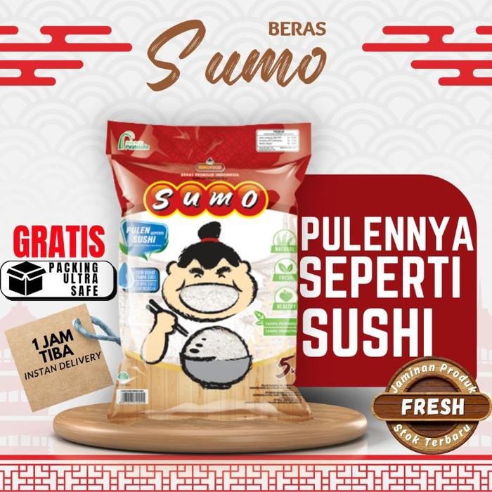 

Beras Sumo kemaan Merah 5kg Beras Preum Pulen Bersih Halal