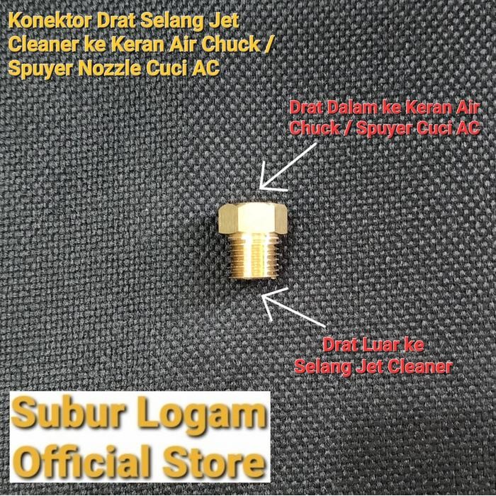 (Kuningan) Konektor Selang Jet Cleaner Ke Keran Nozzle Spuyer Cuci Ac