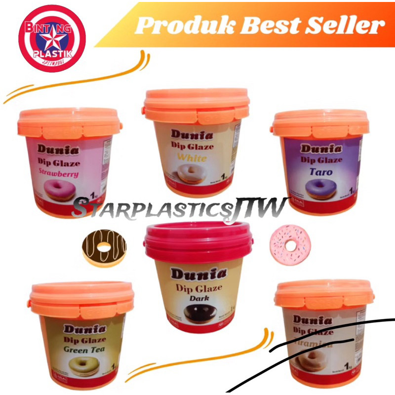 

RATU Dunia Dip Glaze All Variant 1 Kg / Selai Dunia / Donat Roti Kue / Dark Chocolate / Green Tea /