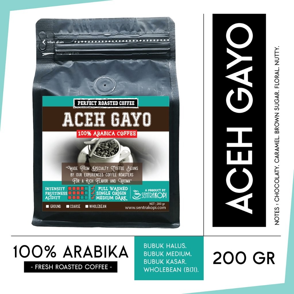 

RATU Kopi Arabika Aceh Gayo 200 Gram - BUBUK / BIJI - Arabica Premium Coffee - Sentra Kopi Asli