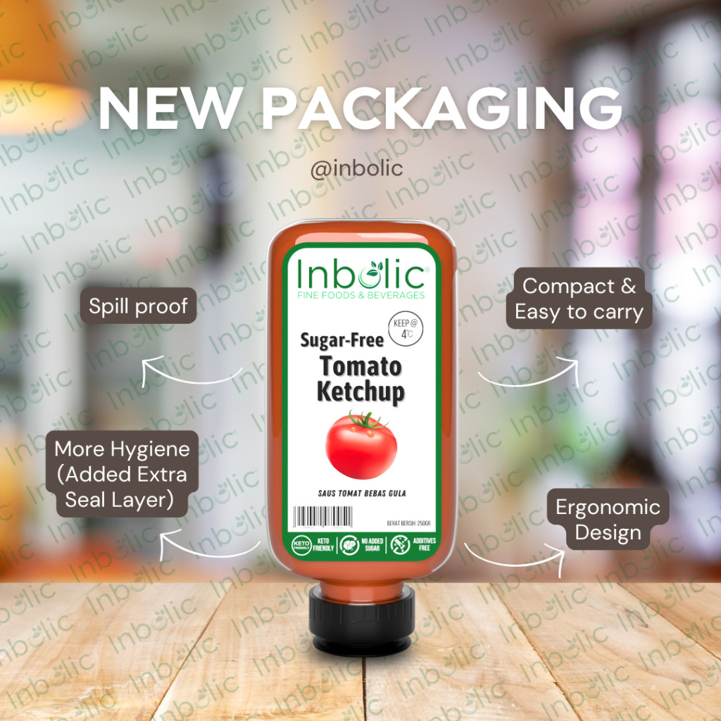 

Inbolic Sugar Free Tomato Ketchup Sauce Saos Tomat Bebas Gula Saos Keto Saus Bebas Gula & MSG
