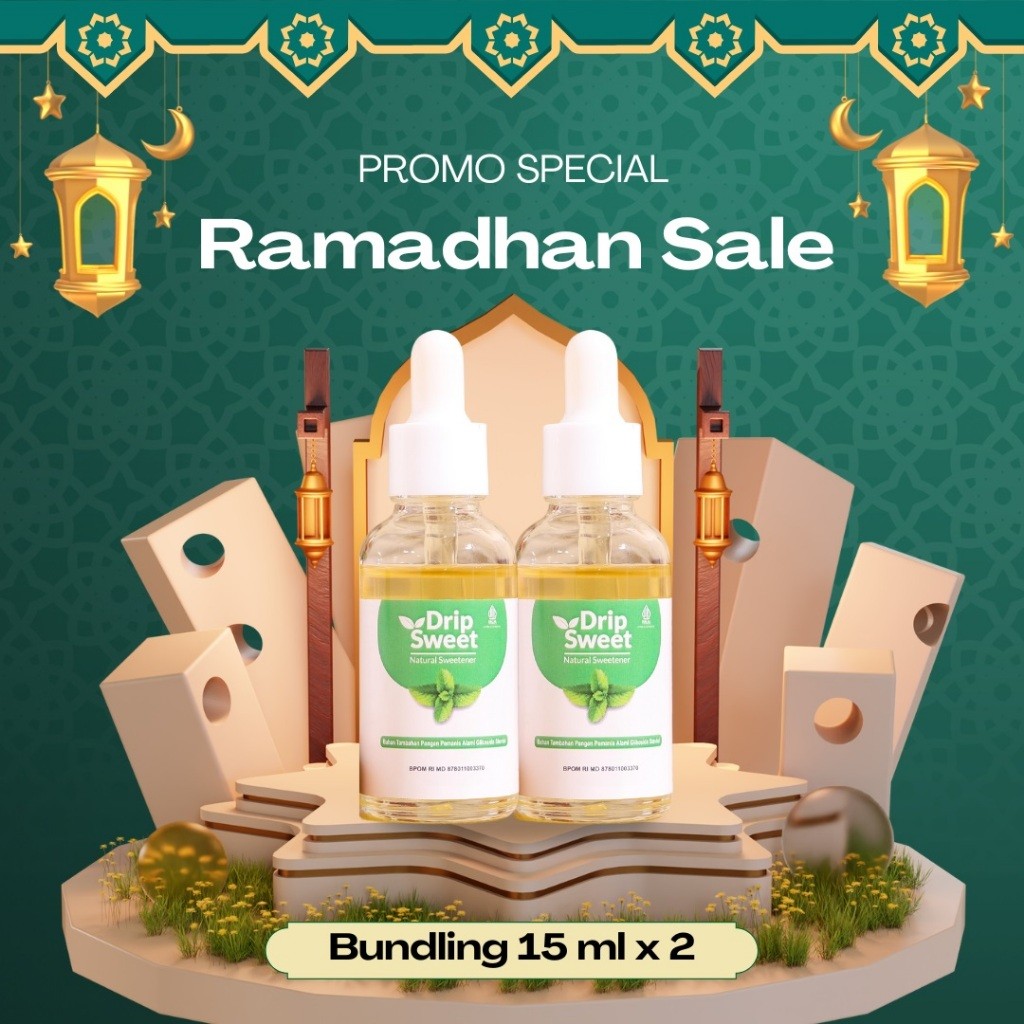 

DripSweet Gula Stevia Pemanis Alami Cair 15ml x 2pcs