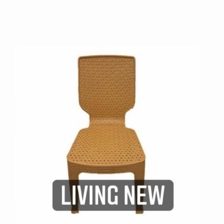 Kursi Sandaran Plastik Motif Anyaman Rotan / Bangku Plastik Sandaran