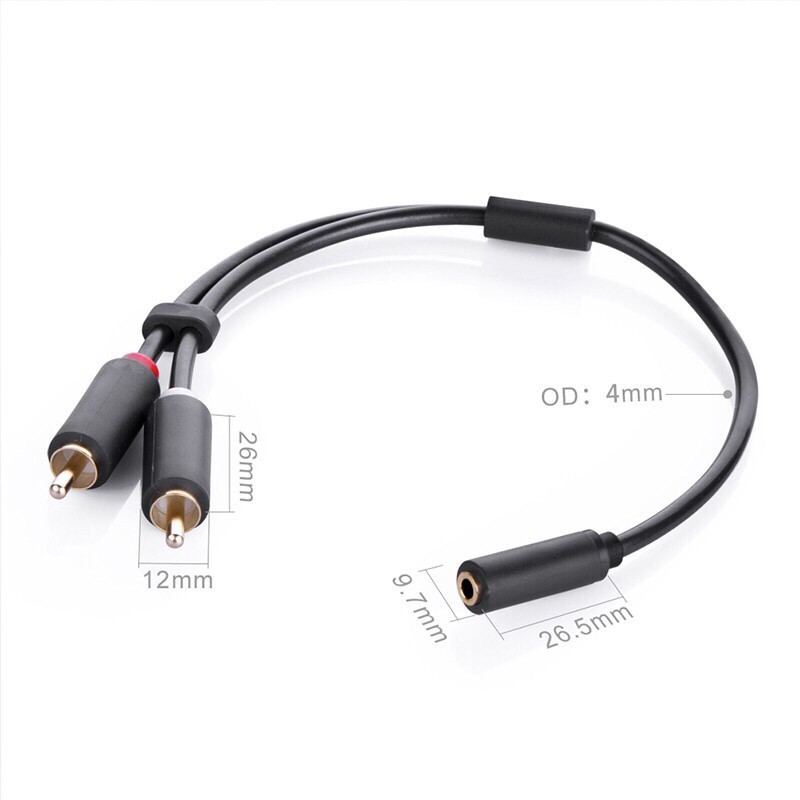 RB2233 Ugreen Kabel Audio 3.5mm Female to 2 RCA male - Ugreen 10588 / 10561 Kabel RCA Male to Aux